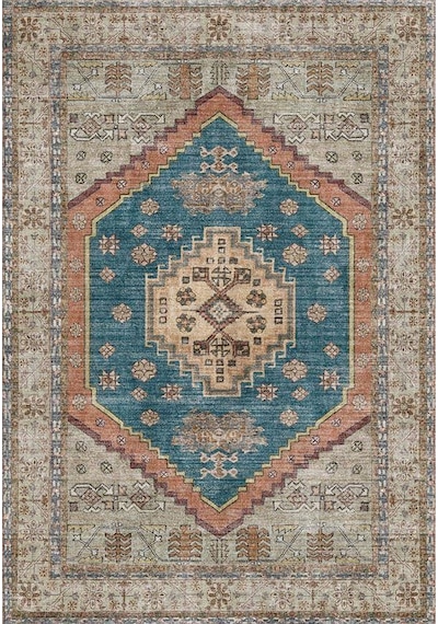 Çam Halı Anatolia 32-036 Etnik Eskitme Desenli Dokuma Tabanlı Yıkanabilir Şönil Salon Ve Oda Halısı Multi 16
