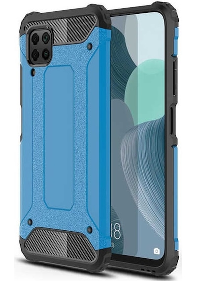 Noktaks - Huawei Uyumlu Huawei P40 Lite - Kılıf Çift Katman Zırh Tank Crash Military Kapak - Mavi