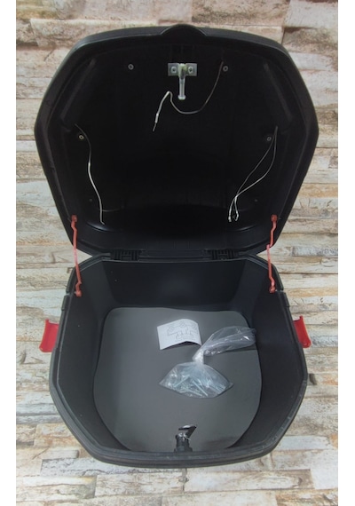 Motosiklet Arka Çanta 33lt Işıklı Stop Sağ Sol Sinyal Kırmızı Kırmızı