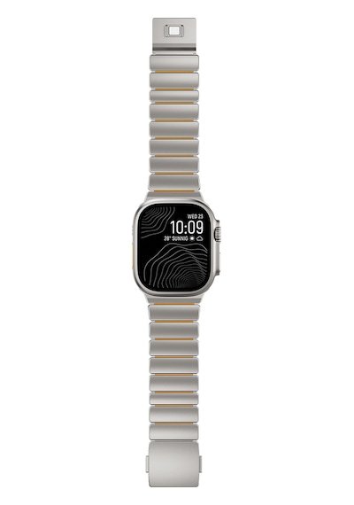 Apple Uyumlu Watch 7 45mm Zore Krd-152 Titanyum Silikon Kordon