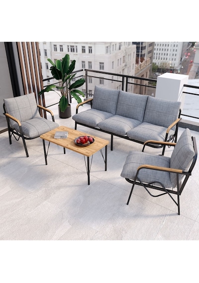Doruk Home Balkon, Bahçe, Cafe, Metal Koltuk Takımı, Bahçe Mobilyası , Oturma Grubu 3+1+1+sehpa Orta Gri Doruk Home Balkon, Bahçe, Cafe, Metal Koltuk Takımı, Bahçe Mobilyası , Oturma Grubu 3+1+1+sehpa Orta Gri