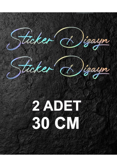 Kişiye Özel Yazı Sticker, Ad Soyad Sticker, İsim Soyisim Sticker, Araba Oto Motosiklet Sticker 02513 30 Cm