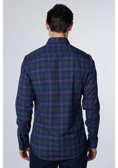 Tudors Slim Fit Uzun Kollu Düğmeli Yaka Kareli Pamuklu Kolay Ütü Erkek Gömlek-30921-çok Renkli Çok Renkli