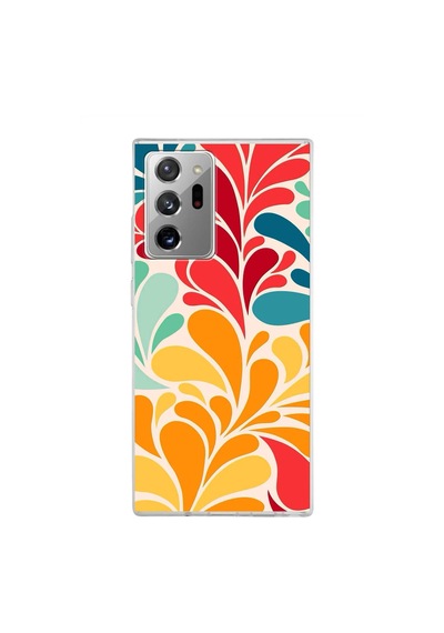 Samsung Galaxy Note 20 Ultra İle Uyumlu 1mm Slim Fit Retro Colors 5 Baskılı Şeffaf Kılıf Şeffaf
