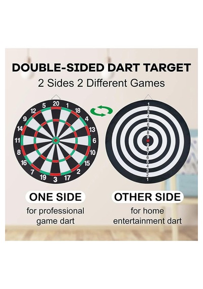 Büyük Boy Dart Seti 36 Cm Çift Taraflı Dart Hedef Tatası 6 Oklu