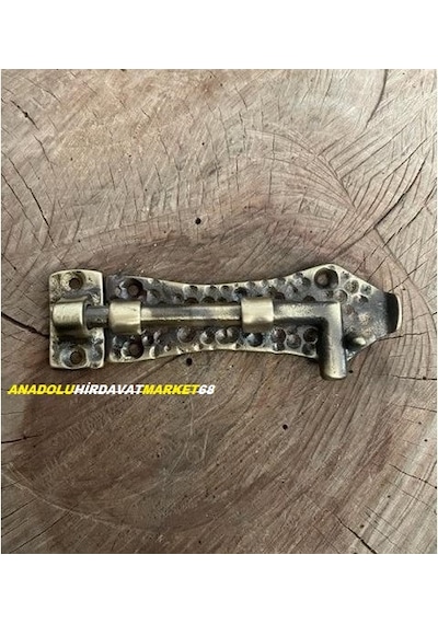 El Yapımı Antik Pirinç Sarı Sürgü Ahşap Kapı Sürgüsü 13Cm