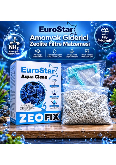 Eurostar Amonyak Giderici Zeolite Filtre Malzemesi 500 Ml - File Hediyeli - Su Berraklaştırıcı - Üstün Temizlik Gücü