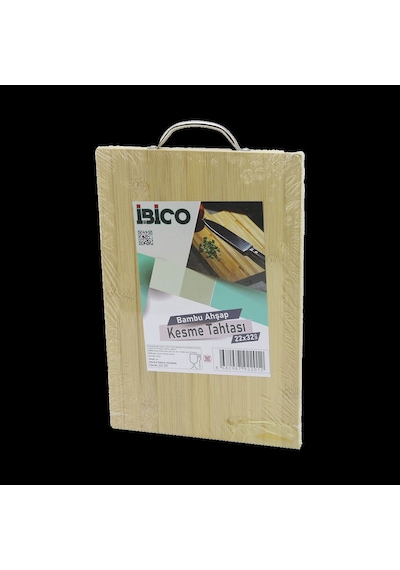 Bambu Ahşap Kesme Tahtası 22x32x1.7 Cm Metal Kulplu Açık Ceviz