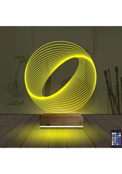 Luvivia Geometrik Dekoratif 3d Lamba - Masa Gece Lambası V9 Şeffaf