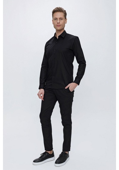 Efor Gk 665 Slim Fit Siyah Klasik Gömlek Siyah Efor Gk 665 Slim Fit Siyah Klasik Gömlek Siyah