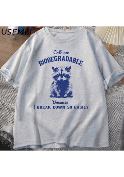 Flood Of Style Daha Çöp Tenekesi Daha Az Çöp T Shirt Erkek Komik Rashirts Bir Çöp Grafik Tee Erkek Giysileri Gri