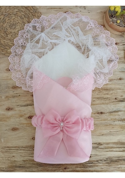 Kumru Kristal Kı Bebek Kundağı Unisex Bebek Dış Kundak Battaniyesi Hastane Çıkışı Kundak Battaniye Pembe