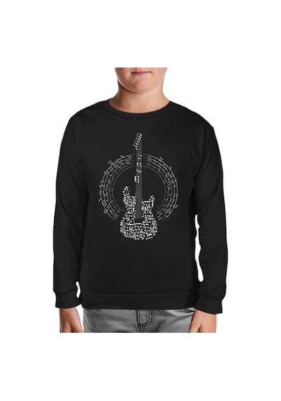 Lord Tshirt Guitar And The Notes Siyah Çocuk Sweatshirt 001 Siyah