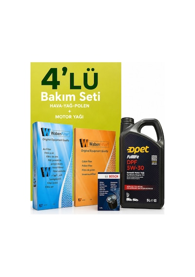 Bosch-waben Vw Passat 1.6 Tdı Filtre Bakım Seti-opet 5w30 5 Lt 2009-2011 3 Lü