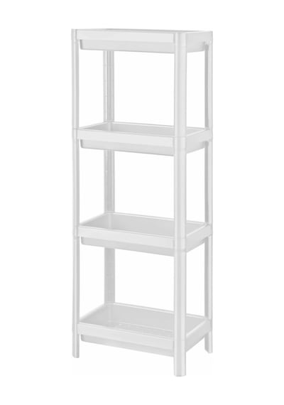 Vesken 4 Katlı Banyo Rafı Mutfak Rafı Balkon Rafı Organizer Raf Dolap Beyaz Beyaz