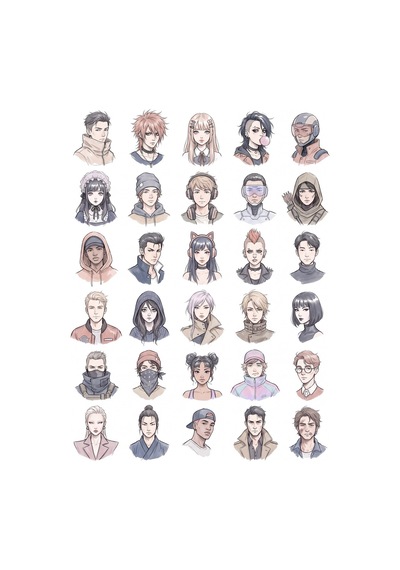 30 Adet Anime Sokak Modası Karakter Sticker Seti - Laptop, Kılıf Ve Defter İçin Çok Renkli