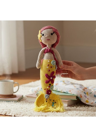 Çocuklar İçin Amigurumi Deniz Kızı Çok Renkli