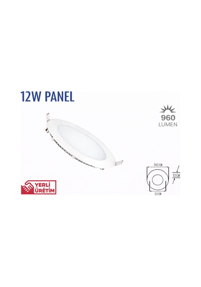 Lampist 12w Sıva Altı Slim Panel Led 6500k Beyaz Kasa