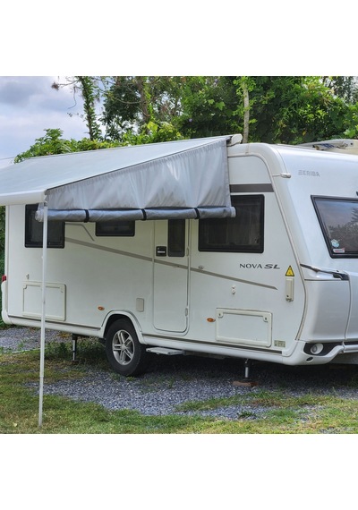 2k Karavan Gri Plus Tek Yön, Karavan Tentesi Yan Uzatma Gölgelik Perde
