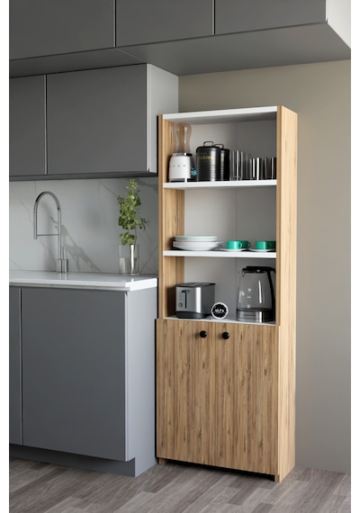 Kapaklı Çok Amaçlı Mutfak Dolabı 150x50x22 Cm - Raflı Erzak Dolabı Modern Depolama Ünitesi Atlantik Çam - Beyaz Kapaklı Çok Amaçlı Mutfak Dolabı 150x50x22 Cm - Raflı Erzak Dolabı Modern Depolama Ünitesi Atlantik Çam - Beyaz