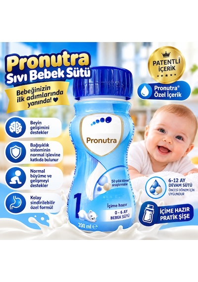 Pronutra Sıvı Bebek Sütü No1 200 Ml