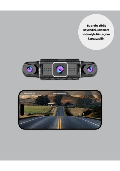 4 Kameralı Araç İçi Kamera 1080p Gps Takip Wifi Gece Görüşlü 76006848