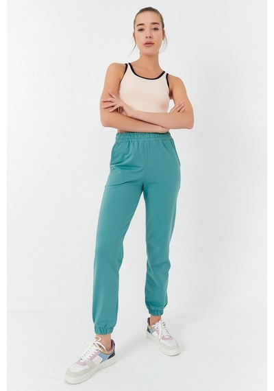 Tommy Life Somon Basic Sıfır Kol Dar Kalıp U Yaka Kadın Crop Top Atlet - 97162 Somon