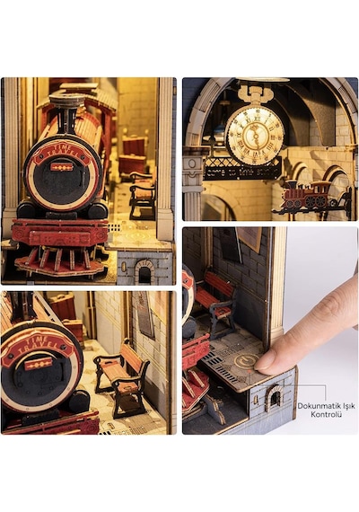 Rolife Tgb04 Time Travel Kitap Köşesi Book Nook Dıy Minyatür Maket Model Seti Mini Dollhouse 3d Model Kit Detaylı Dekoratif Hobi Seti 3d Puzzle Tiny House