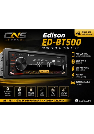 Edison Ed-bt500 Oto Teyp - Güçlü Ve Net Ses Performansı