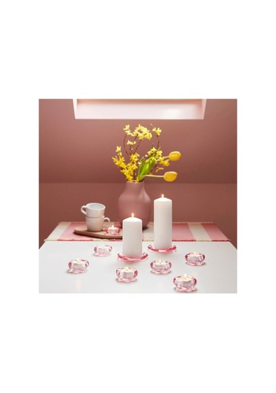 Bladfagel Tealight Modern,pinterest,viral Çiçek Şeklinde 1 Adet Mumluk Ve 1 Adet Mum 3cm Şeffaf Beyaz - 832512085 Beyaz