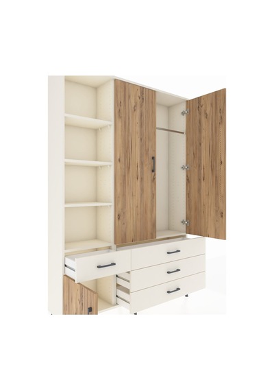 Arges Dolap 5 Raflı 4 Çekmeceli Tek Askılı 132x30x195 Aytaşı-... Aytaşı Arges Dolap 5 Raflı 4 Çekmeceli Tek Askılı 132x30x195 Aytaşı-... Aytaşı