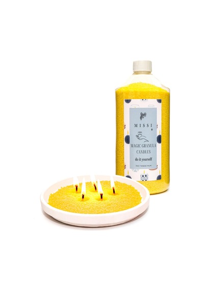 Yaratıcı İni Tozu White Jasmin Kokulu Sarı Renk Mum 30 Adet Fitil İle Birlikte -400 Gr