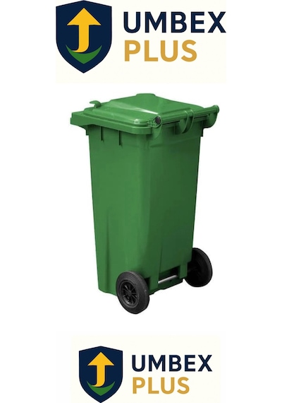 Umbex Tıbbı Atık Plastik Çöp Konteyneri 120 Litre Konteyner - A Isıya Karşı Dayanıklı- Yeşil