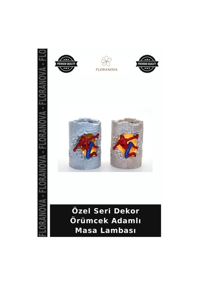 Özel Seri Dekor Örümcek Adamlı Masa Lambası Çok Renkli