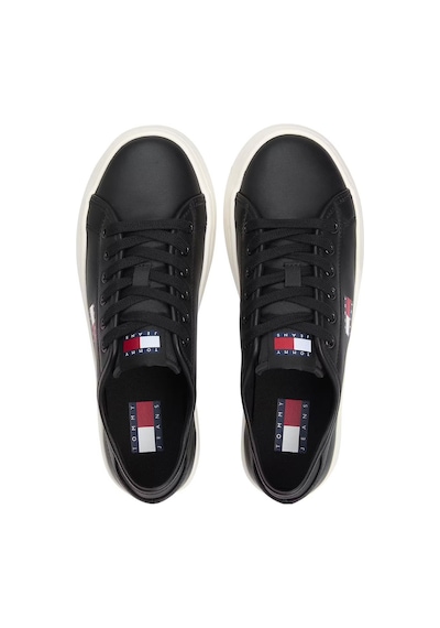 Tommy Hilfiger Kadın Hafif Tabanlı Kort Sneaker - Siyah Triple Black
