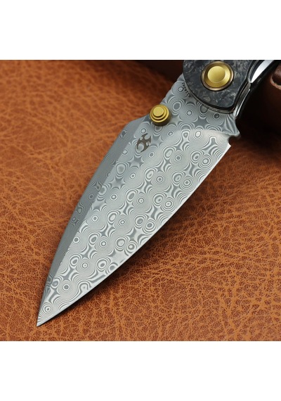 Kansept Falk Karbon Fiber Sap Damascus Çelik Çakı K1142a1 Kum