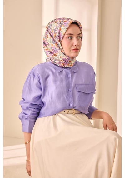Silk Home Twill İpek Eşarp 11477-02 Ekru, Lila, Bej, Turuncu, Taba, Turkuaz