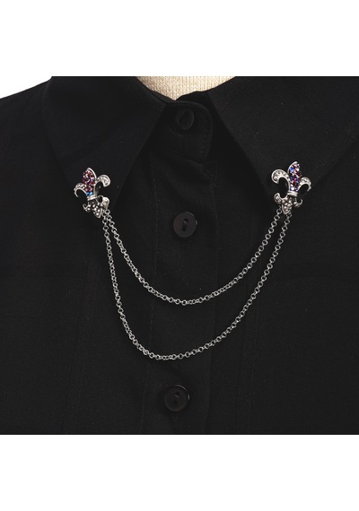 Coolmenclub Fleur De Lis Figürlü Gömlek Yaka İğnesi Gümüş