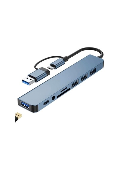Moddestore 8 İn 2 Usb Type-c To Usb A, Usb C, Sd/tf Kart Okuyucu Macbook Ve Laptop Uyumlu Çok
