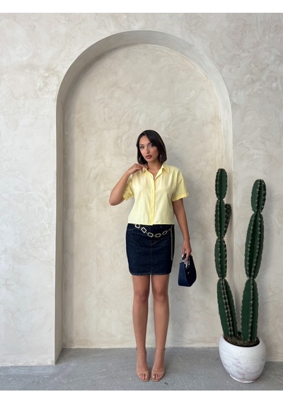 Verymoda Kelebek Detaylı Gömlek D2891 Sarı