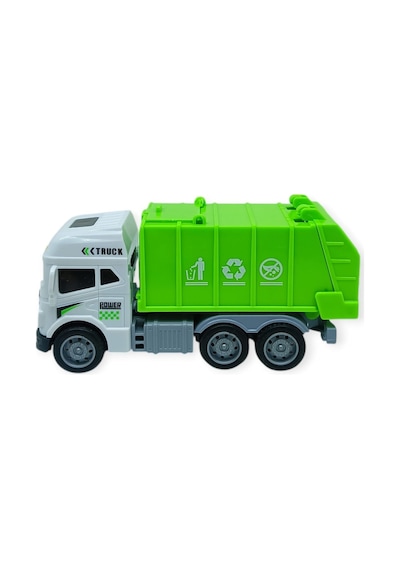 Temizlik Araçları Serisi - Sürtmeli Çöp Kamyonu 12 Cm - 3626 Yeşil