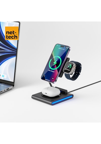 Nettech Nt-wch04 3in 1 15w Kablosuz Wireless Şarj