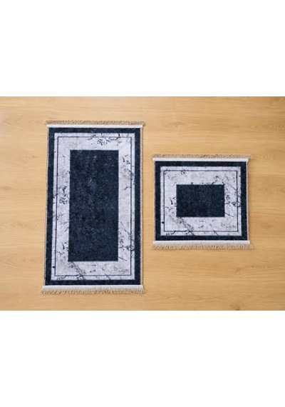 Tr Aksu Brillant 2'li Banyo Paspas Seti Kaydırmaz Tabanlı Püsküllü Banyo Halısı 60x100cm & 50x60cm A2-7 Diğer