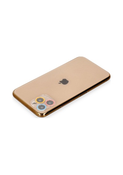 İphone 11 Pro Max Renkli Kamera Lens Koruma Cam - Pembe-mavi