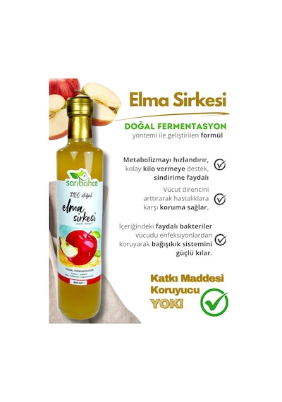 Elma Sirkesi 500 Ml - Organik Doğal Fermantasyon