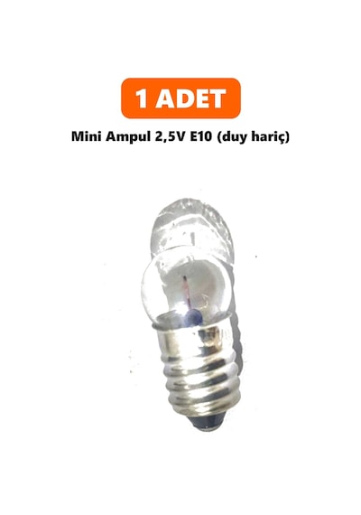 Mini Ampul 2,5v E10 - Fen Deney Lambası, Mini Duy Uyumlu 1 Adet
