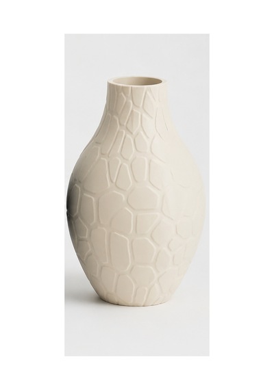 Modern Dekoratif Şık Vazo 20 Cm Krem Krem