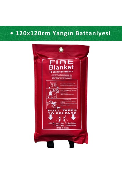 Ev Tipi Yangın Seti Mutfak Yangın Tüpü 120 x 120 CM - Yangın Battaniyesi 1 KG