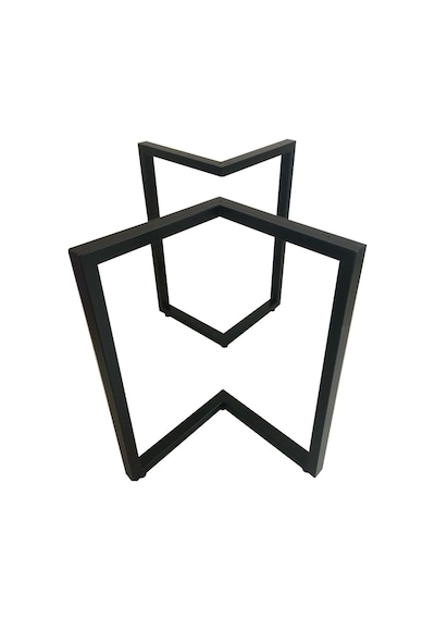 Masa Ayağı Ahşap Masa Ayağı Metal Masa Ayakları Üçgen Tasarım Siyah 71 x 60 CM