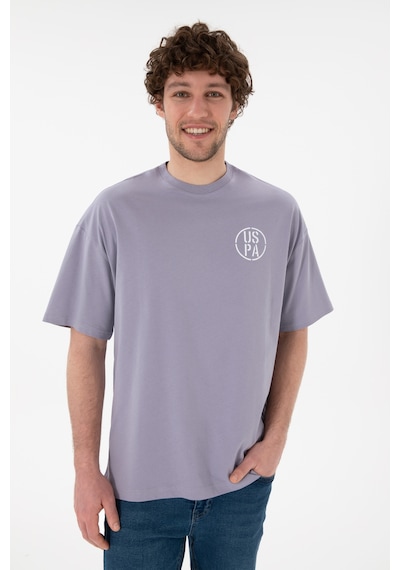 U.S. Polo Assn. Erkek Oversize Fit Bisiklet Yaka Gri Tişört 50305904-VR024